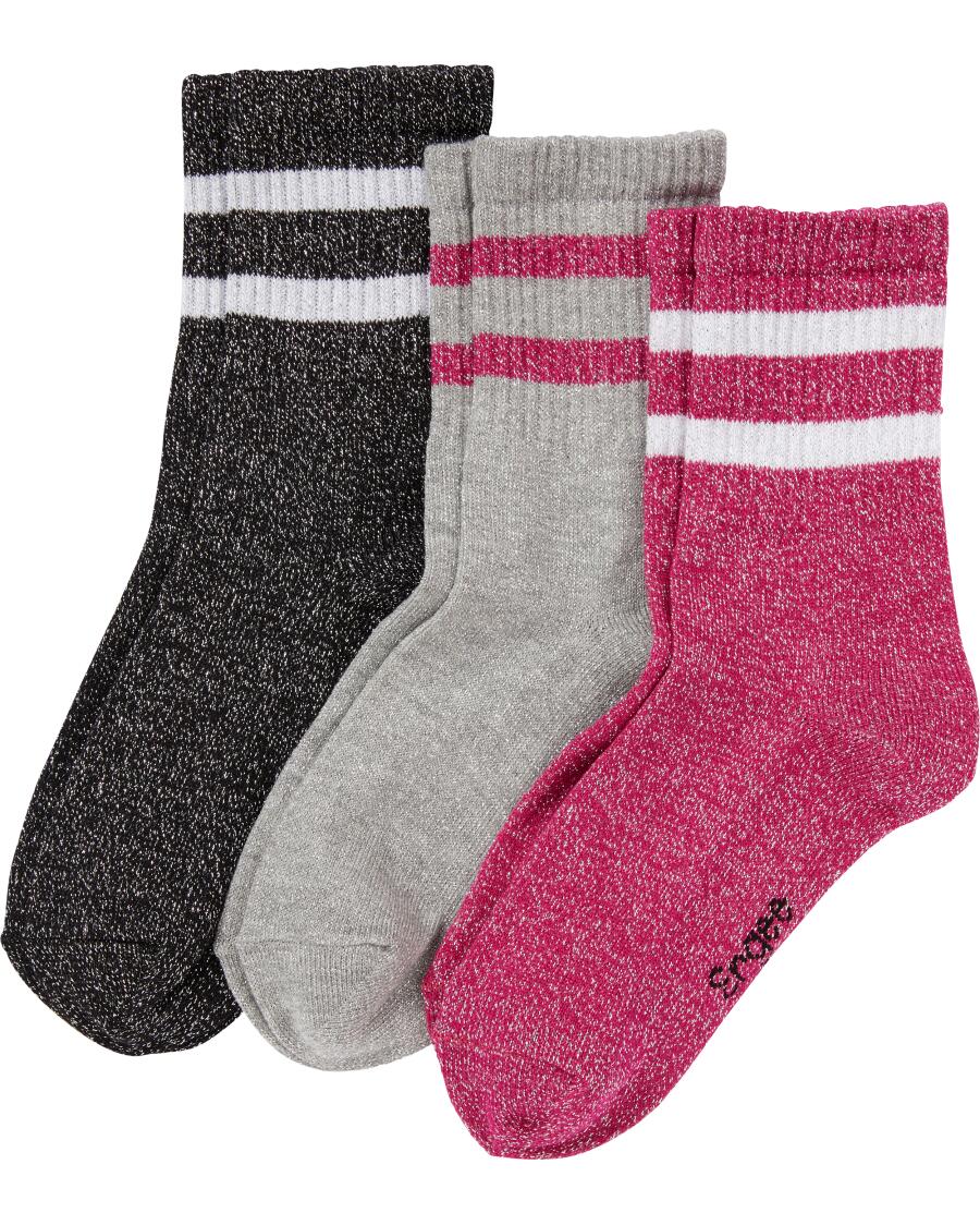 Tennissocken mit Glitzerfäden schwarz