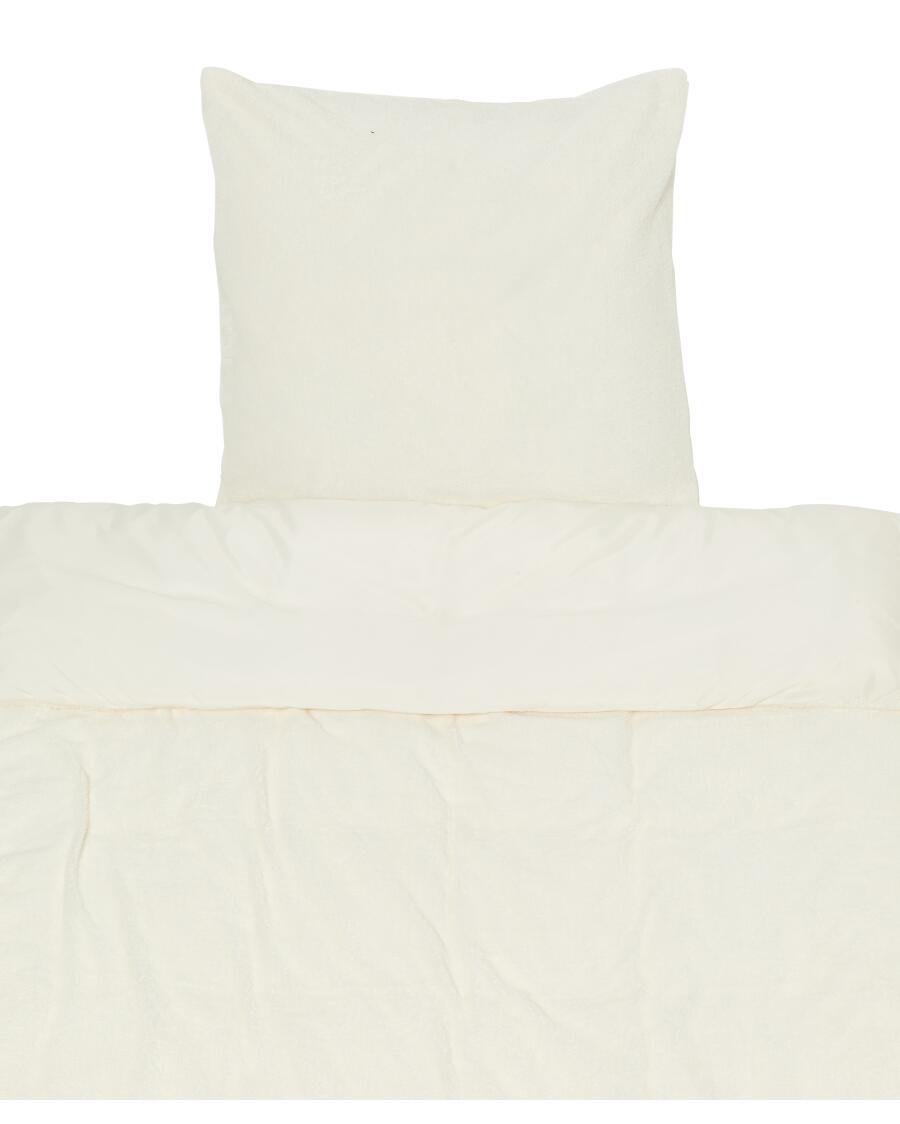 Omkeerbaar teddyfleece beddengoed wit