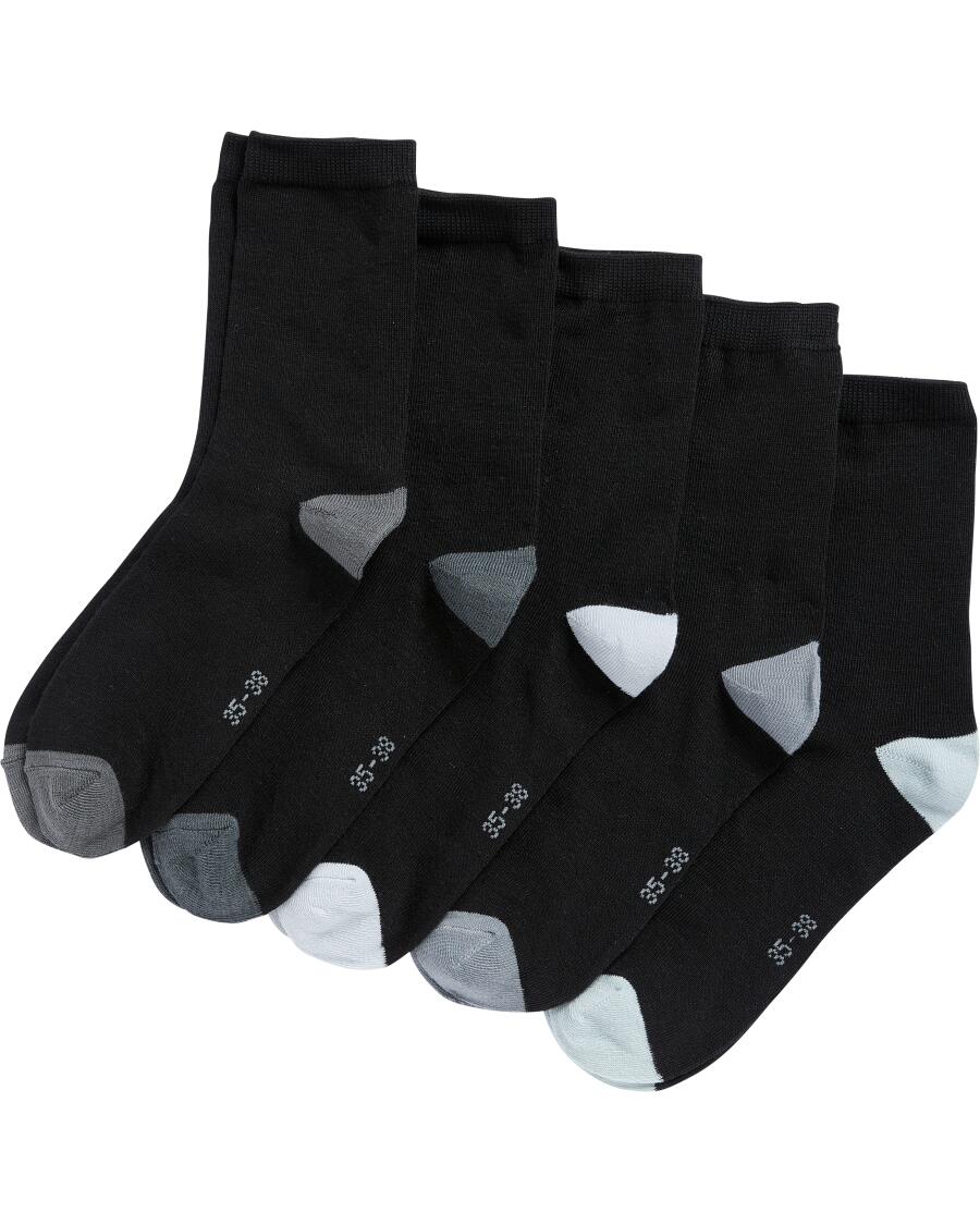 Socken mit Kontrastelementen schwarz