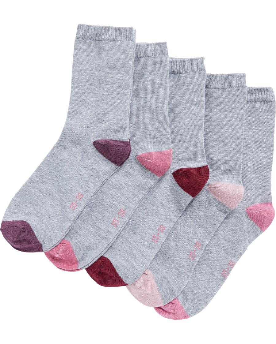 Socken mit Kontrastelementen grau melange