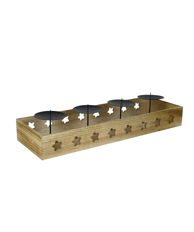 Dekotablett mit Kerzenhaltern Weihnachten