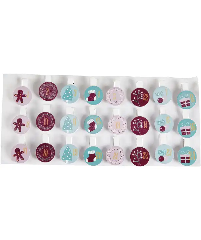 Advents-Holzklammern