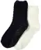 Rutschhemmende Flauschsocken schwarz/beige
