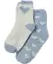 Flauschsocken hellblau/weiß