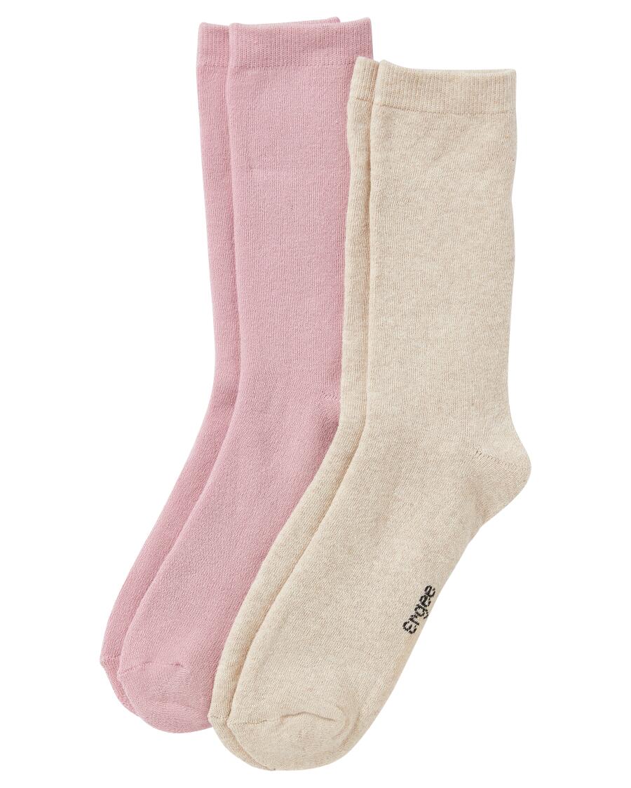 Badstof sokken beige/roze