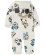 Fleece-Jumpsuit mit Kapuze