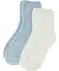 Kuschelige Flauschsocken creme/blau
