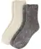 Glitzernde Socken aus Chenille grau/weiß
