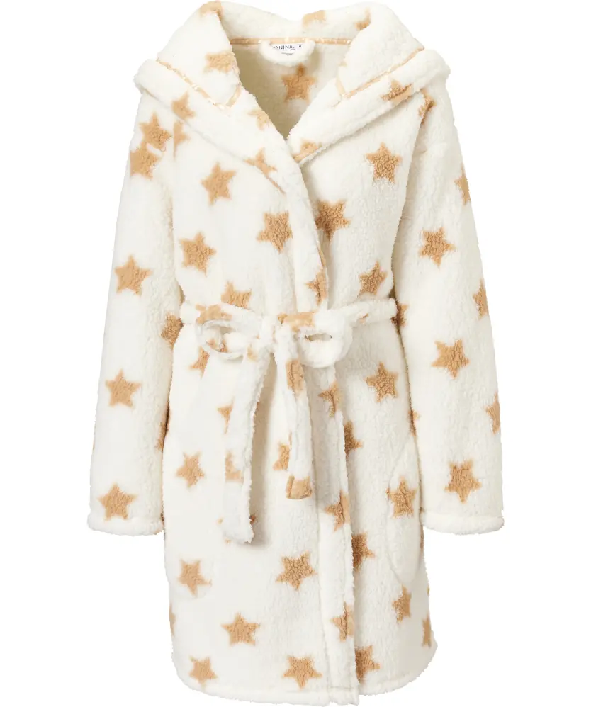 LINNICK Teddy Pluche Badjas met Capuchon inclusief Teddy Tas - off white LINNICK Teddy Pluche Badjas met Capuchon inclusief Teddy Tas - off white