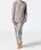 Fleece-Pyjama hellgrau