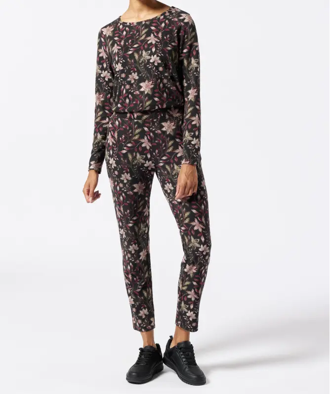 Fluffy broek met bloemenpatroon