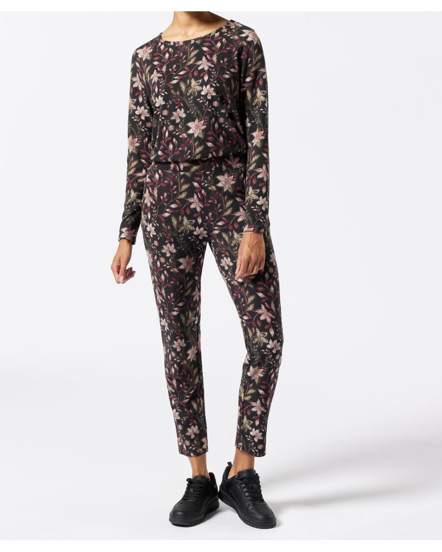 Fluffy broek met bloemenpatroon bloemenprint