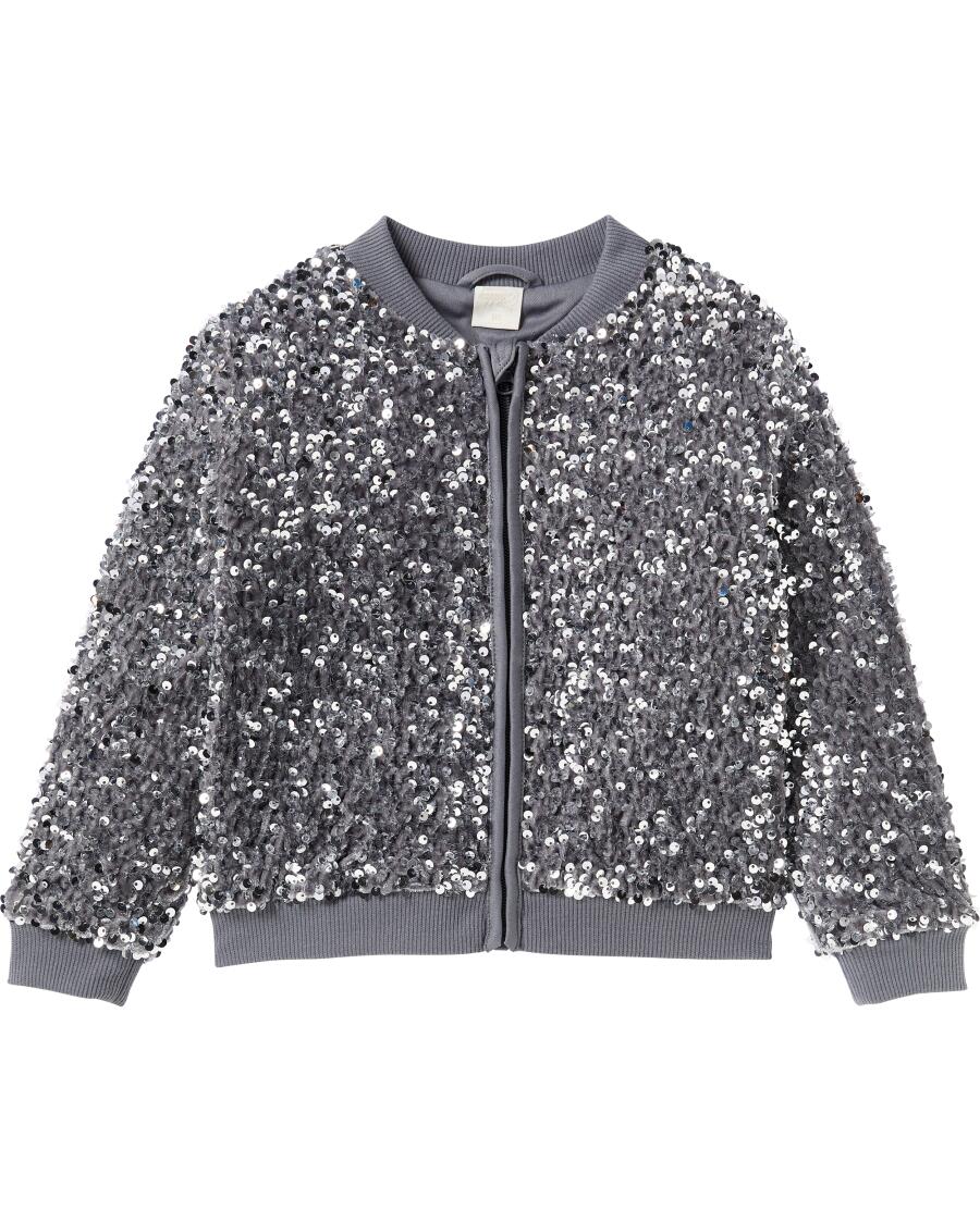 Paillettenjacke in Silbergrau silbergrau
