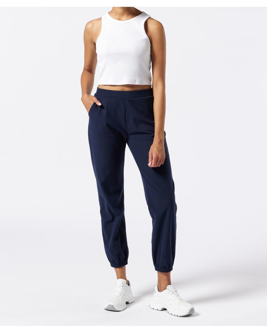Fleece joggingbroek donkerblauw