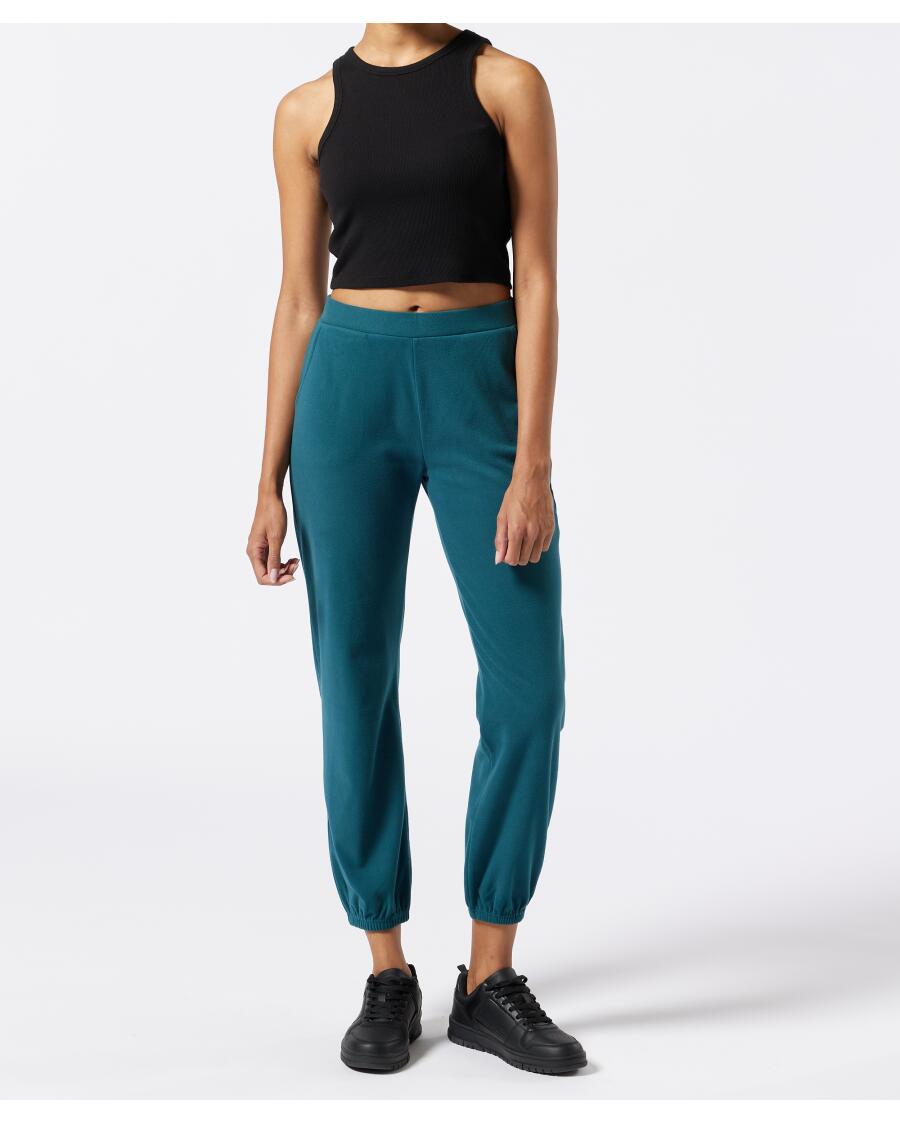 Jogginghose aus Mikrofleece petrol