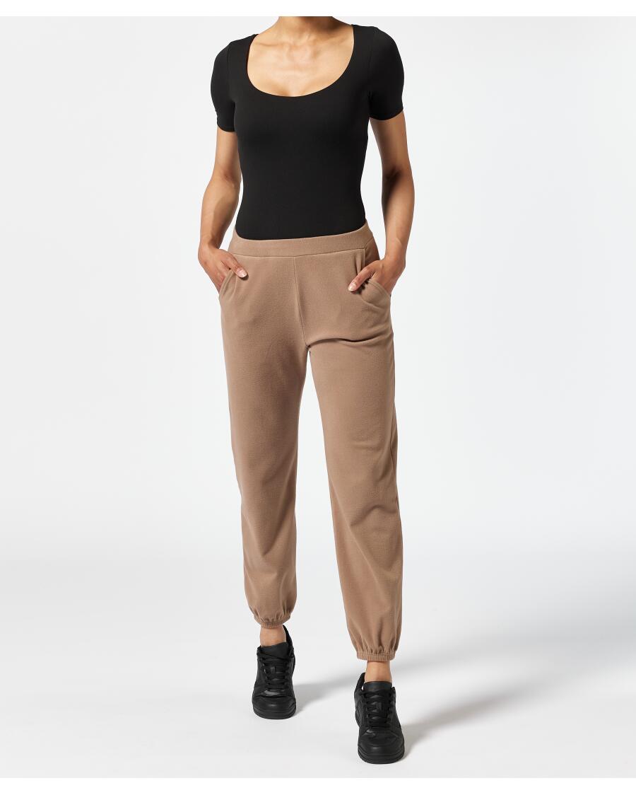 Jogginghose aus Mikrofleece hellbraun