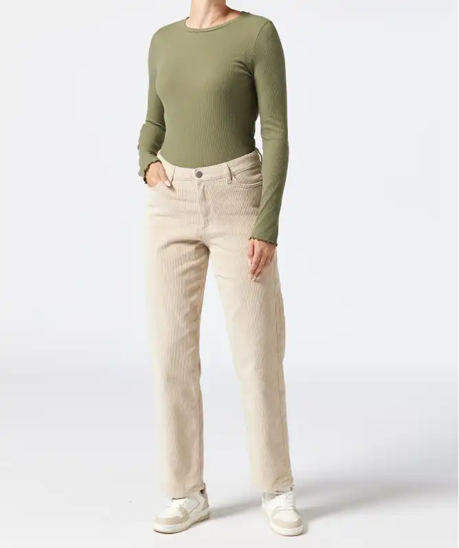 Corduroy broek hoge taille