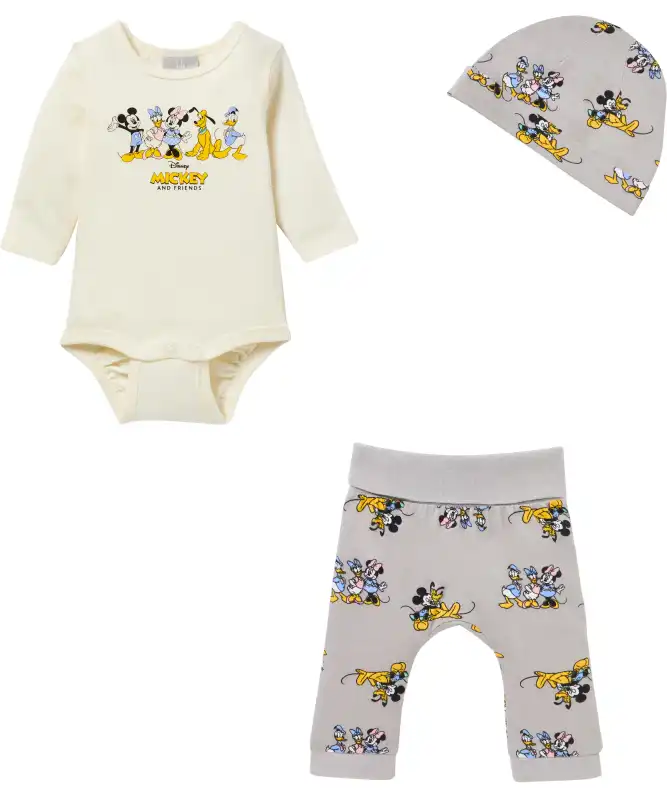 Mickey & Friends Newborn Mütze + Body + Hose