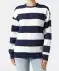 Sweatshirt met blokstrepen donkerblauw/wit