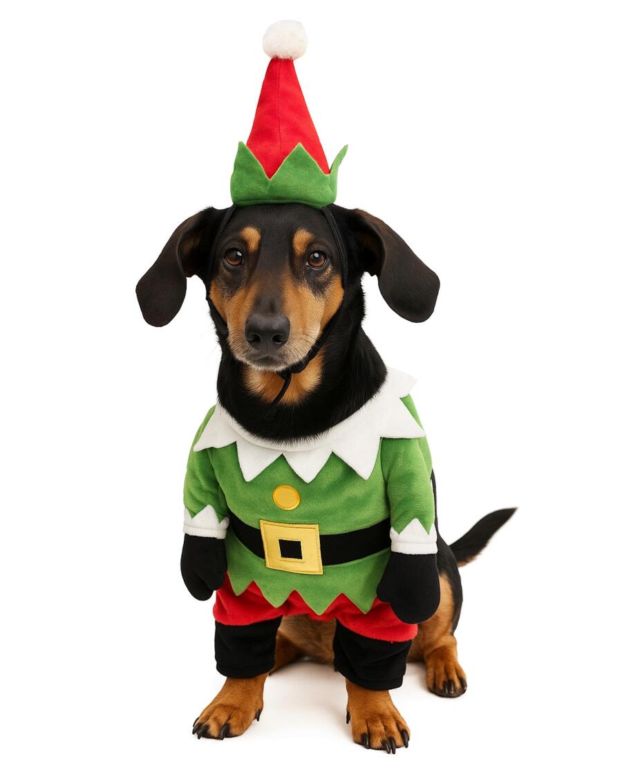 Hondenkostuum Kerstmis groen