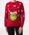 Grinch Strickpullover Weihnachten rot