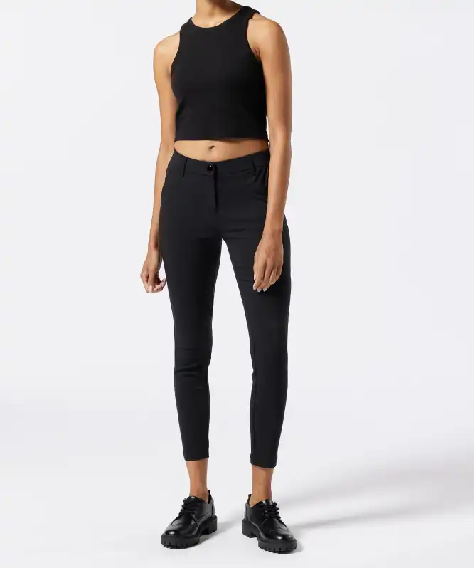 Bengalínové kalhoty s vysokým pasem