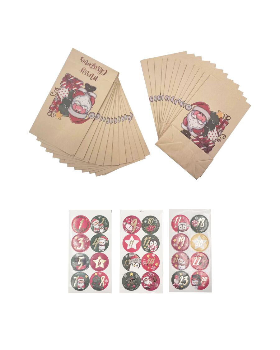 Adventskalender mit Tüten braun