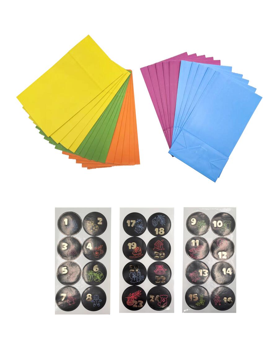 Adventskalender mit Tüten bunt