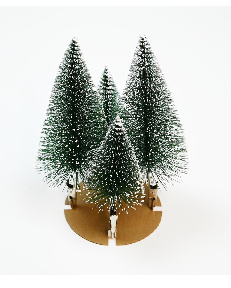 Choinki dekoracyjne z klipsami, zestaw 4-częściowy