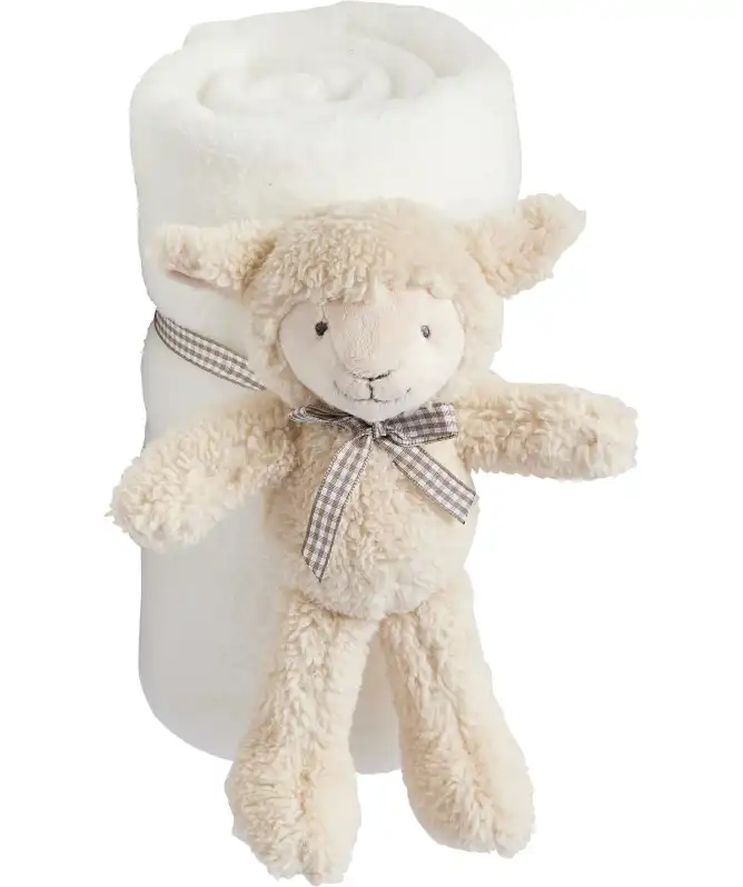 Babydeken + knuffel schaap