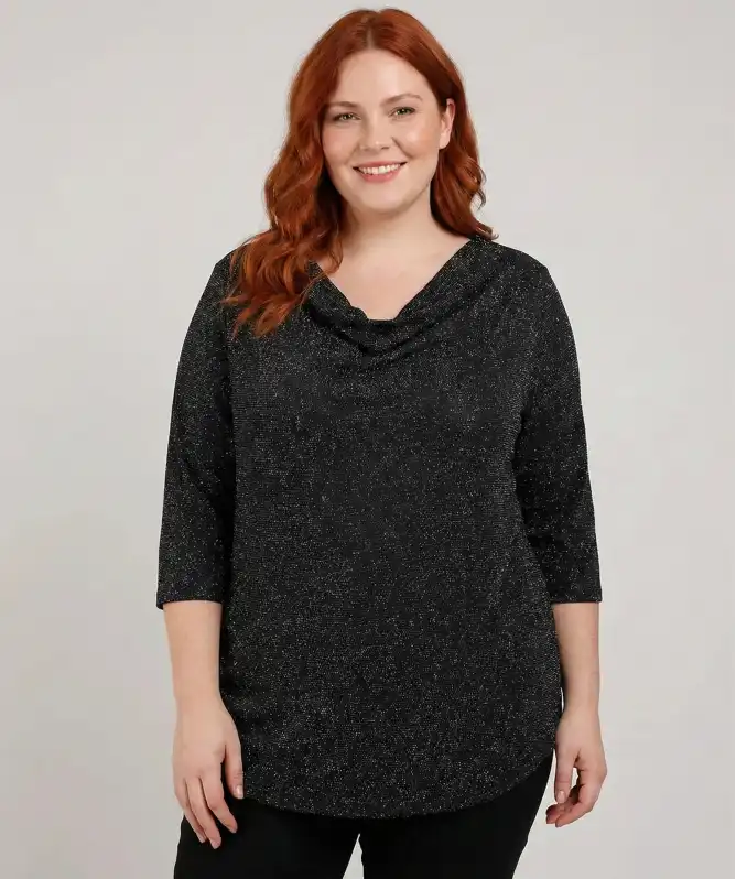 Shirt met glittergaren