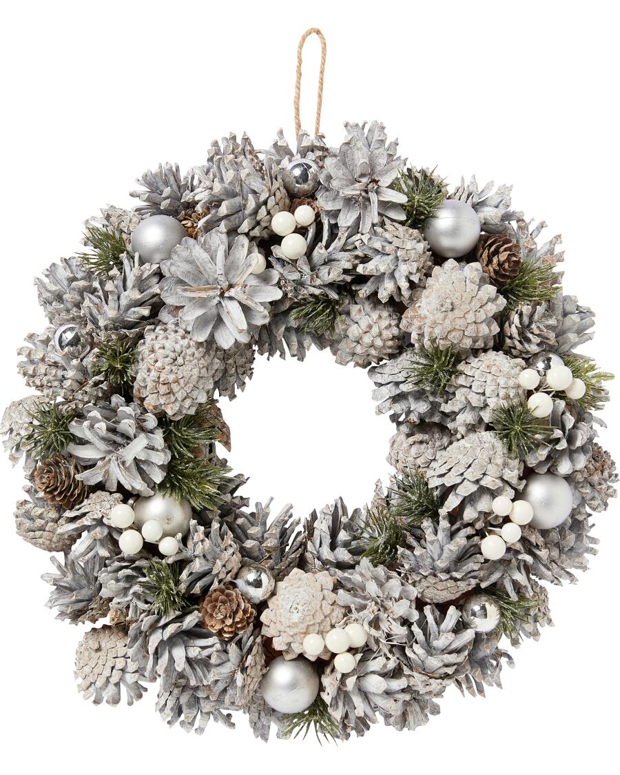 Deko-Kranz Weihnachten silber