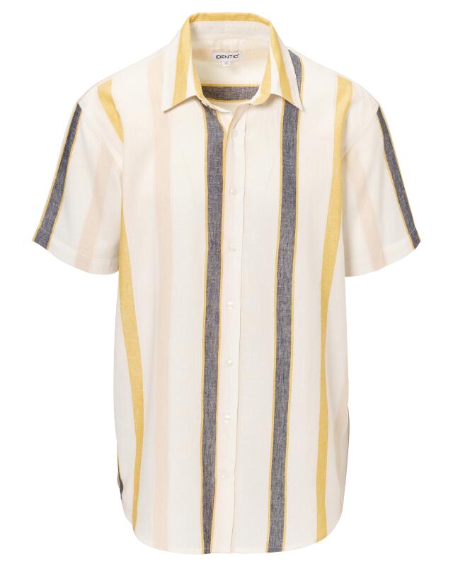 Chemise rayée avec une part de lin homme, blanc rayé (KiK Gestreiftes Hemd mit Leinenanteil (weiß gestreift)) — KiK, produit allemand authentique au Maroc