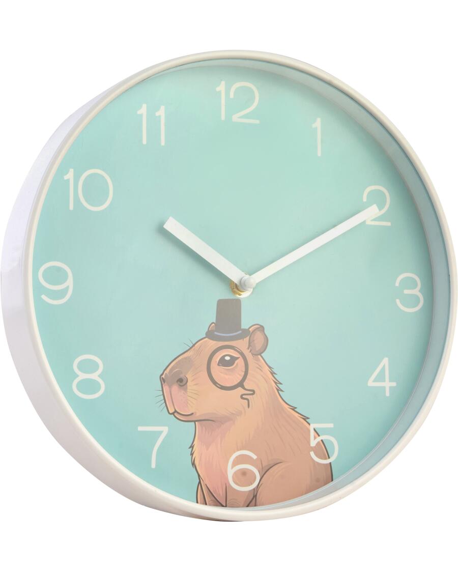 Wanduhr Capybara blau
