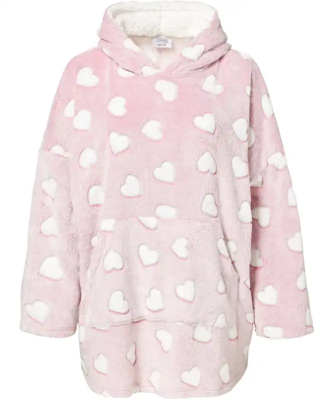 Fleece-Bigshirt Herzen