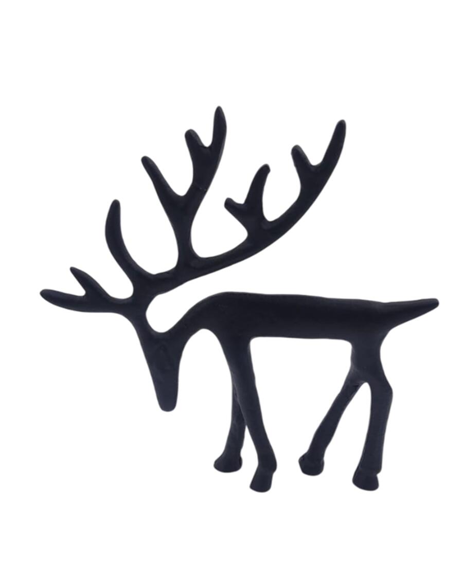 Deko-Hirsch Weihnachten schwarz matt