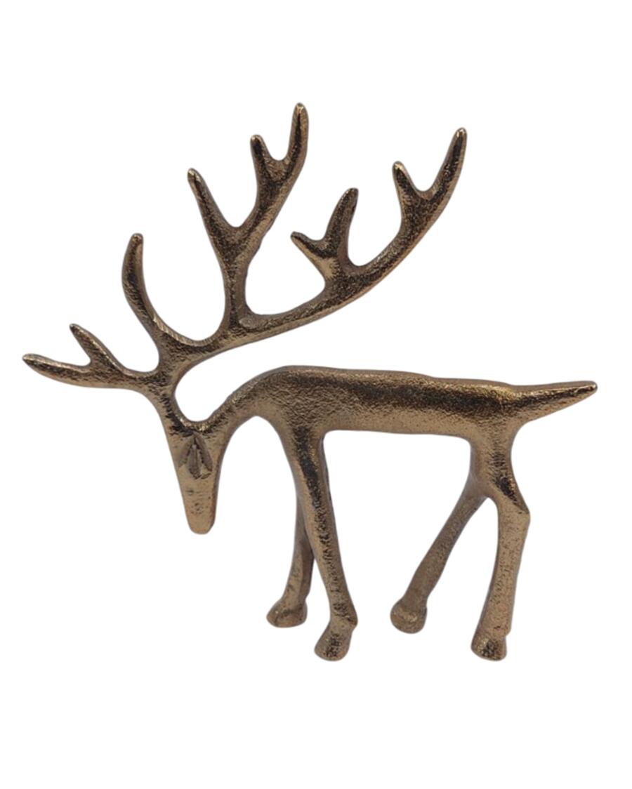 Deko-Hirsch Weihnachten goldgelb