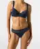 Podprsenka + tanga s třpytivou přízí tmavě modrá