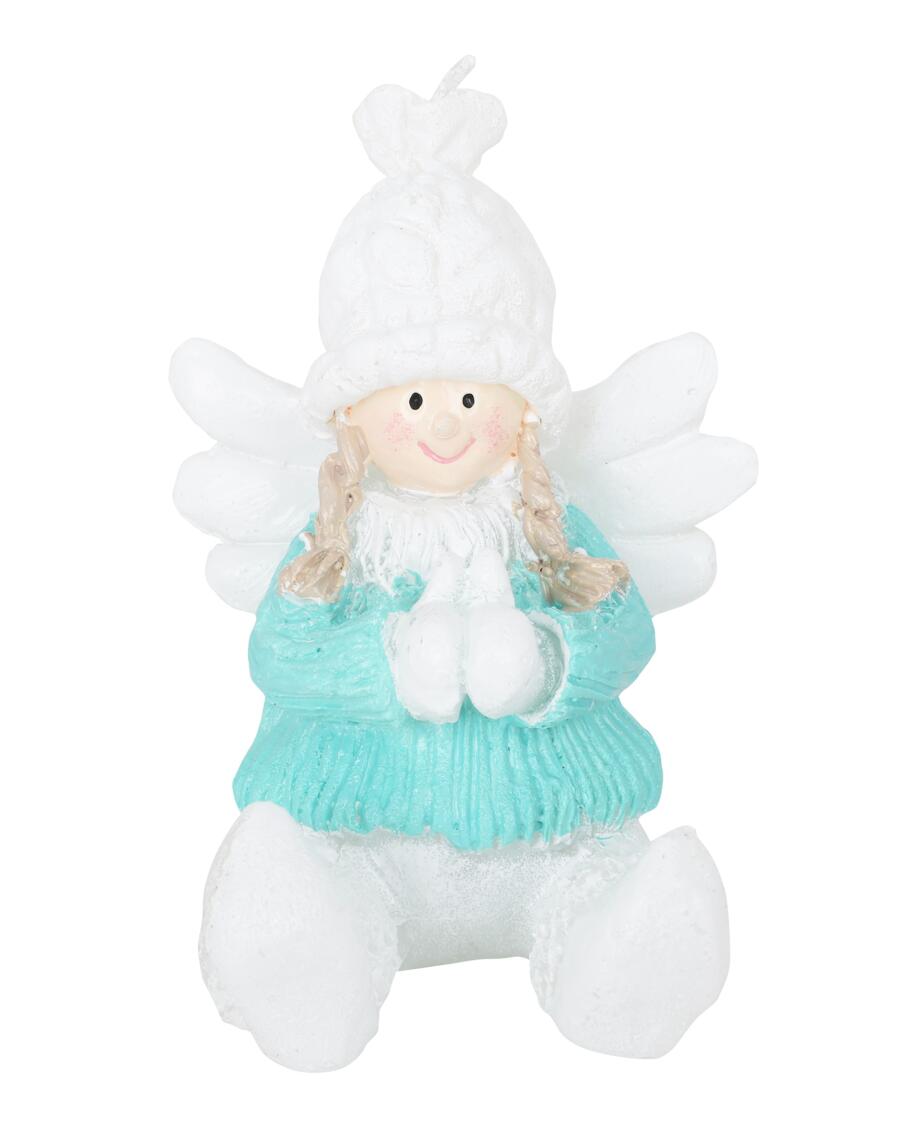Figurenkerze Weihnachten Mint/Weiß