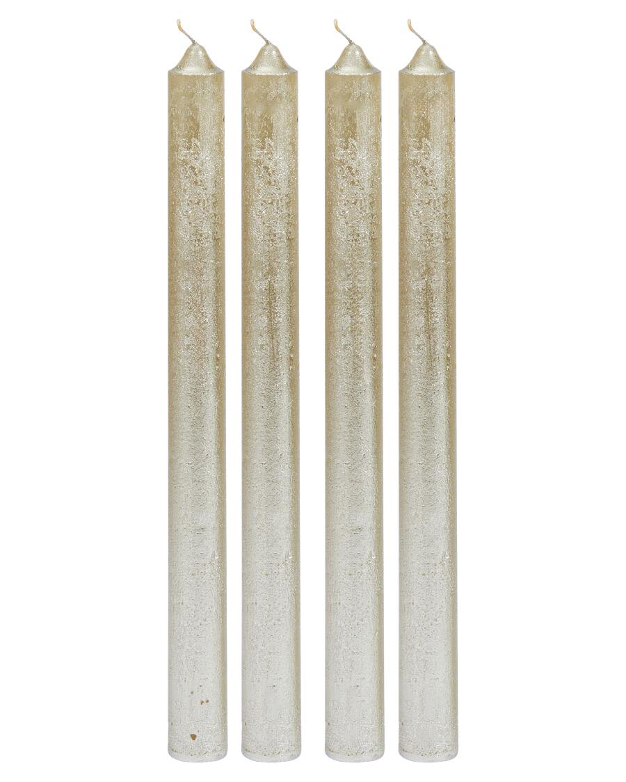 Metallic-Stabkerzen champagner