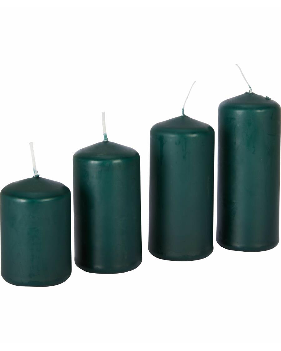 Stumpenkerzen Weihnachten dunkelgrün