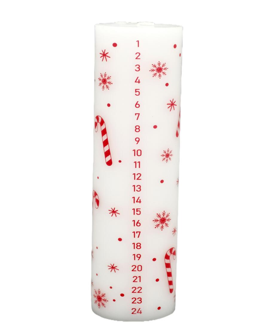 Kalenderkerze Weihnachten rot