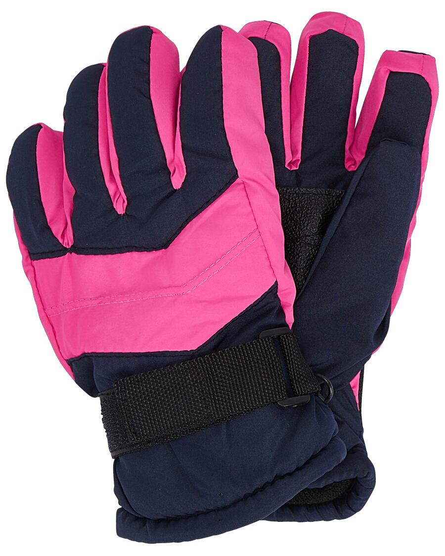 Skihandschuhe mit Neonelementen fr Jungen, neon pink