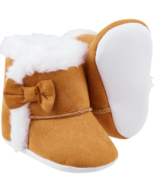 Chaussures bébé doublées fille, marron — KiK, produit allemand authentique au Maroc