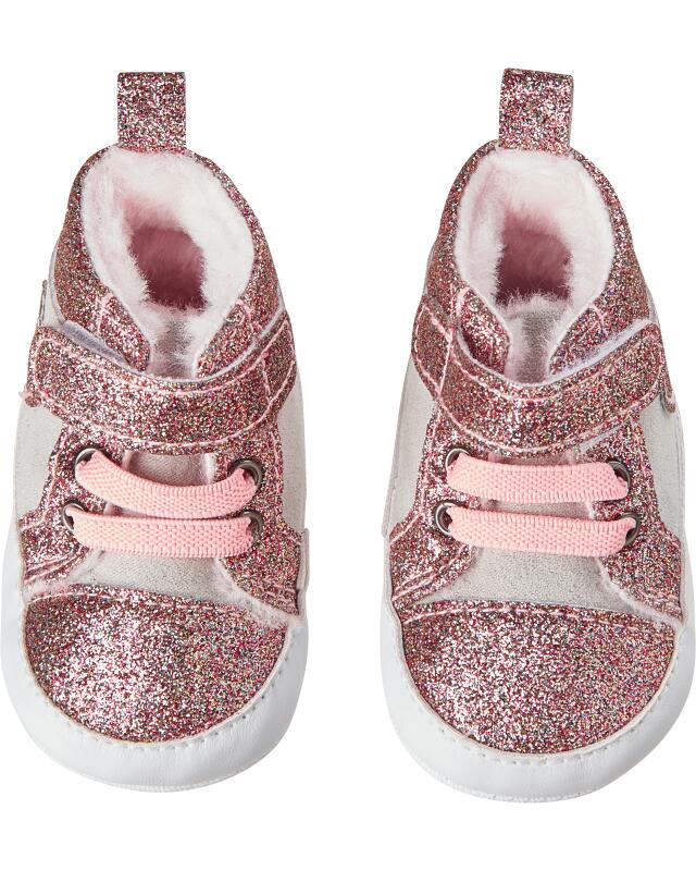 Glitter baby shoes for girls, light grey (KiK Glitzernde Babyschuhe (hellgrau)) — KiK, authentic German product in Morocco
