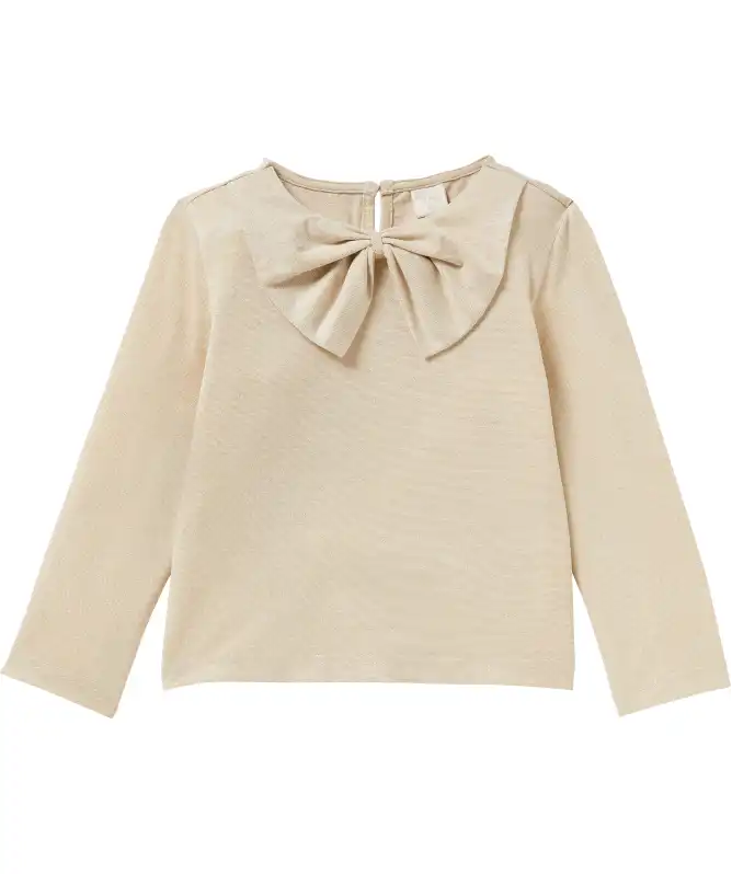 Tričko s dlouhými rukávy a velkou mašlí