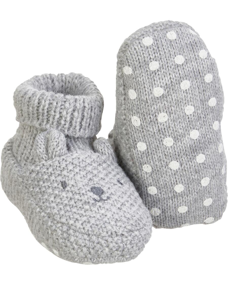 Baby-Strickschuhe grau melange