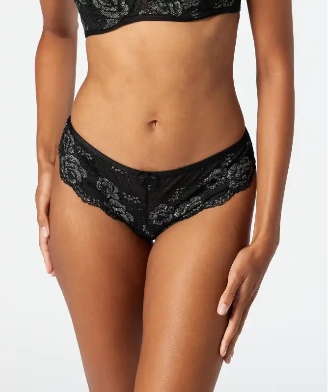 Panty mit Glitzerblumen