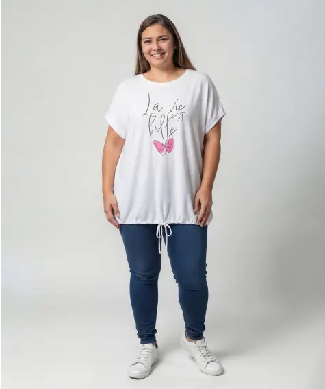 Weißes Damen Shirt Schmetterling