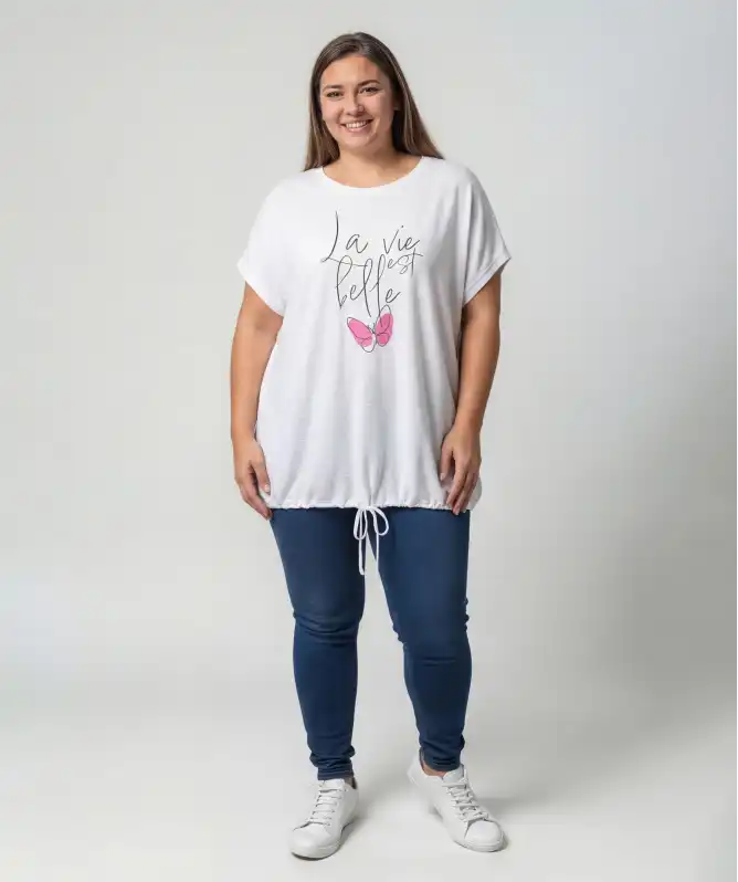 Weißes Damen Shirt Schmetterling